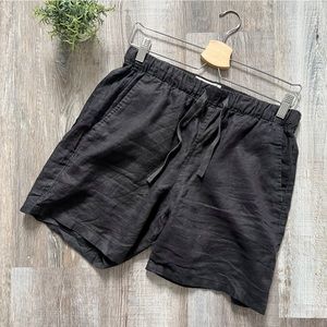 Everlane 100% Linen Drawstring Shorts in Black